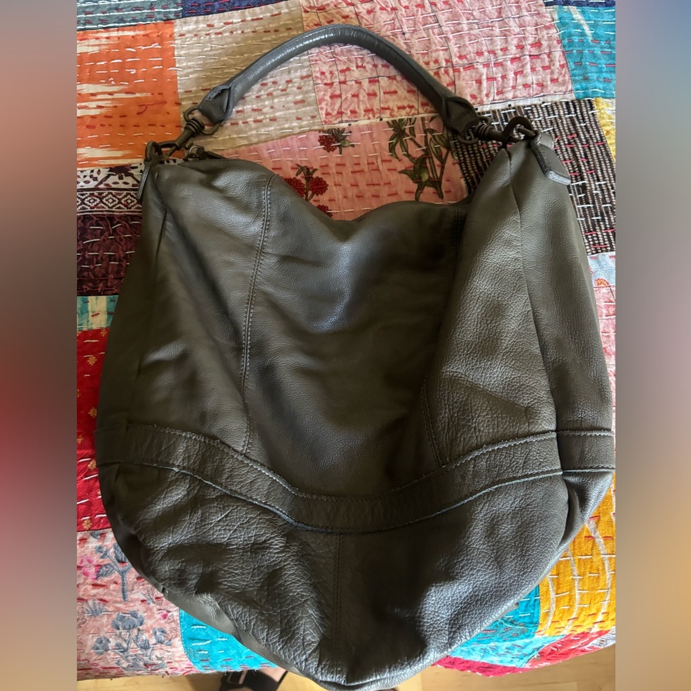 Gray leather Liebeskind hobo bag